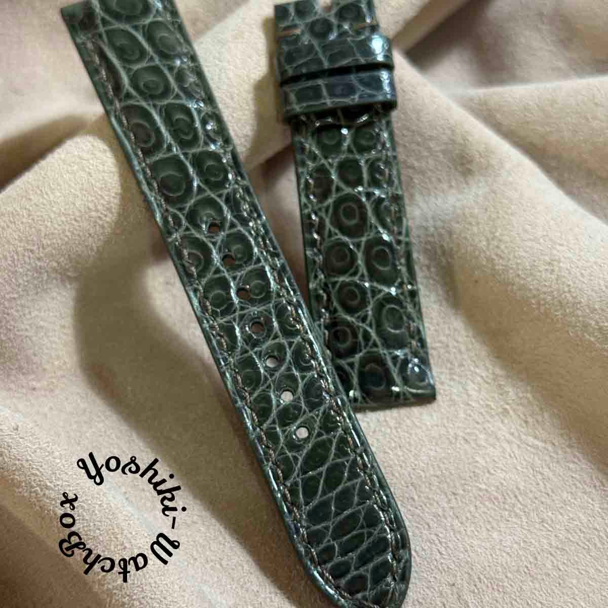 cro-1642 クロコダイル 腕時計ベルト アイボリ（グロス仕上） ラグ幅24 cro-1926 クロコダイル 腕時計 ベルト グロス仕上げ ベージュ