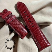 liz-287  リザード レザー 腕時計 ベルト レッド (ラグ幅24 mm - バックル幅22 mm)