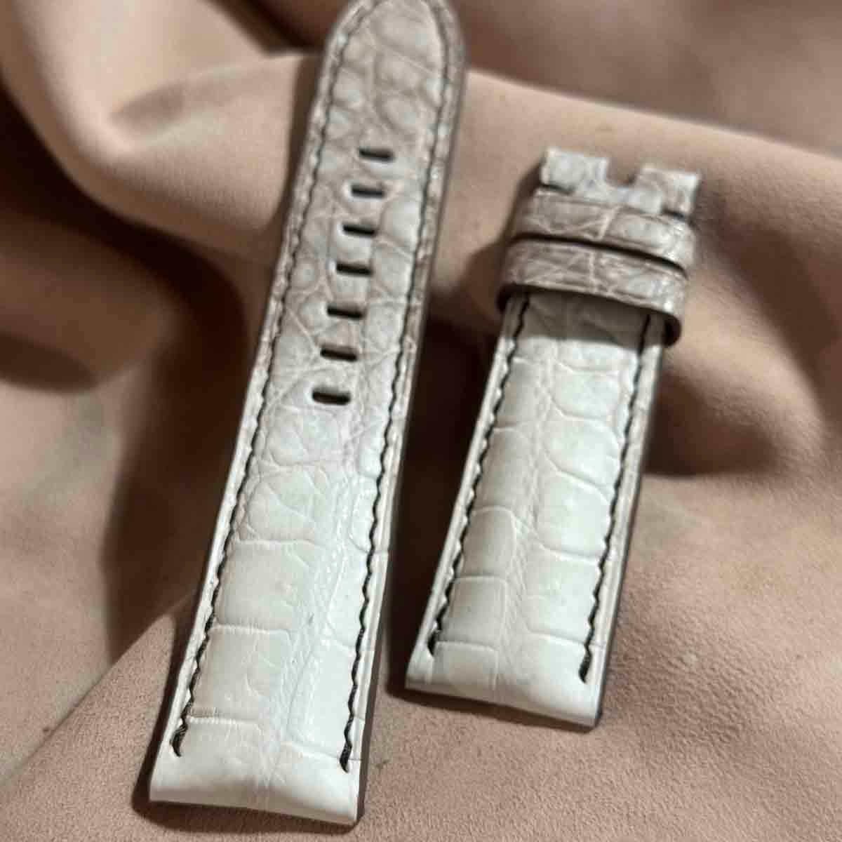 cro-1654 クロコダイル腕時計ベルト グロス仕上コバルトブルー ラグ幅22 cro-1654 クロコダイル腕時計ベルト グロス仕上コバルトブルー