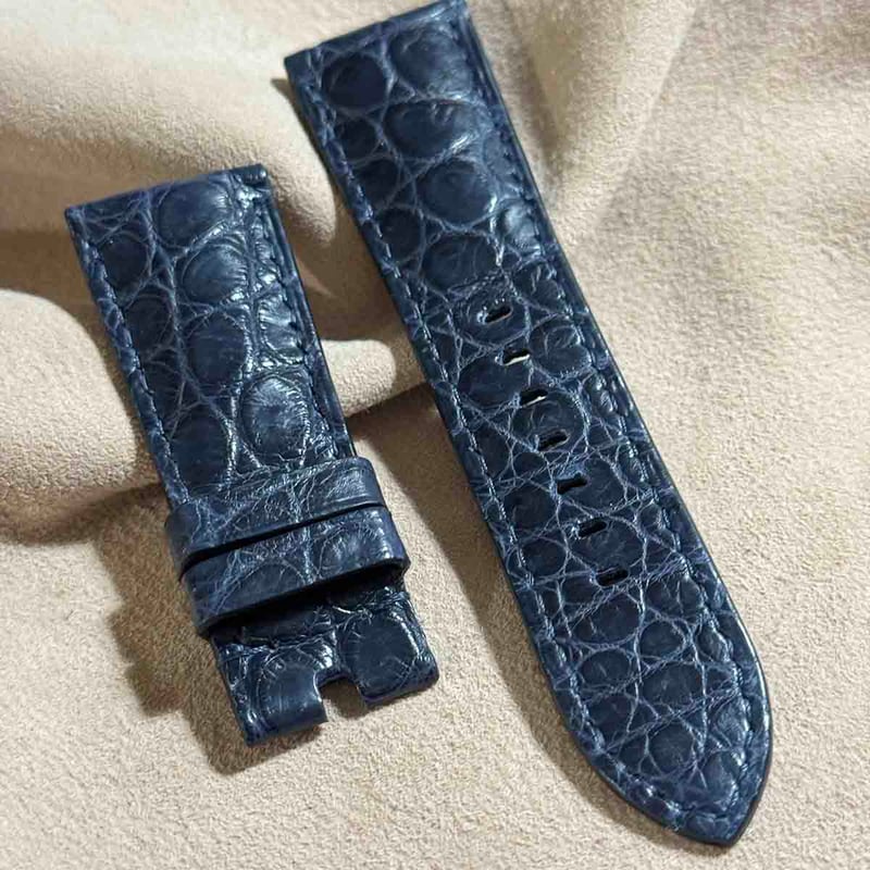 cro-1890 クロコダイル 腕時計ベルト ダークグレー ラグ幅19mm cro-1890 クロコダイル 腕時計ベルト ダークグレー ラグ幅19mm