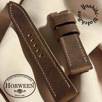 hor-255 HORWEEN ダービー / ブラウン 腕時計ベルト (ラグ22mm - バックル幅20mm)