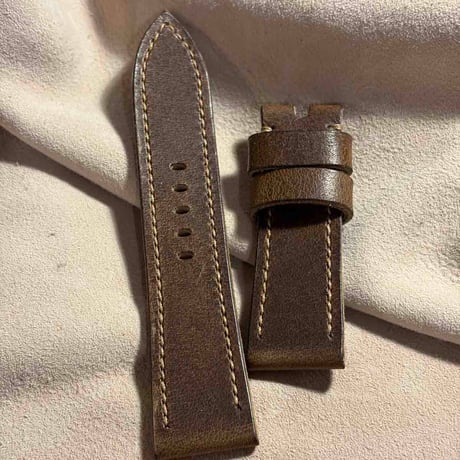 hor-252 HORWEEN ダービー / ブラウン 腕時計ベルト (ラグ24mm - バックル幅22mm)