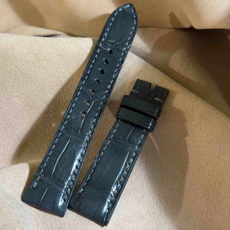 cro-1944 クロコダイル 腕時計 ベルト ダークグレー (ラグ幅21 mm -
