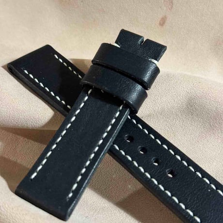 hor-185 ホーウィン ダービー ブラック  腕時計ベルト (ラグ20mm - バックル幅18mm)