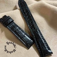 cro-1686 クロコダイル レザー 腕時計 ベルト ヌバックグレー