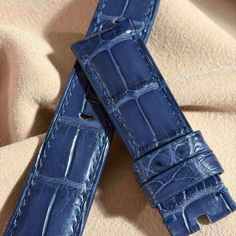 cro-2000 クロコダイル 腕時計 ベルト ネイビー (ラグ幅24 mm