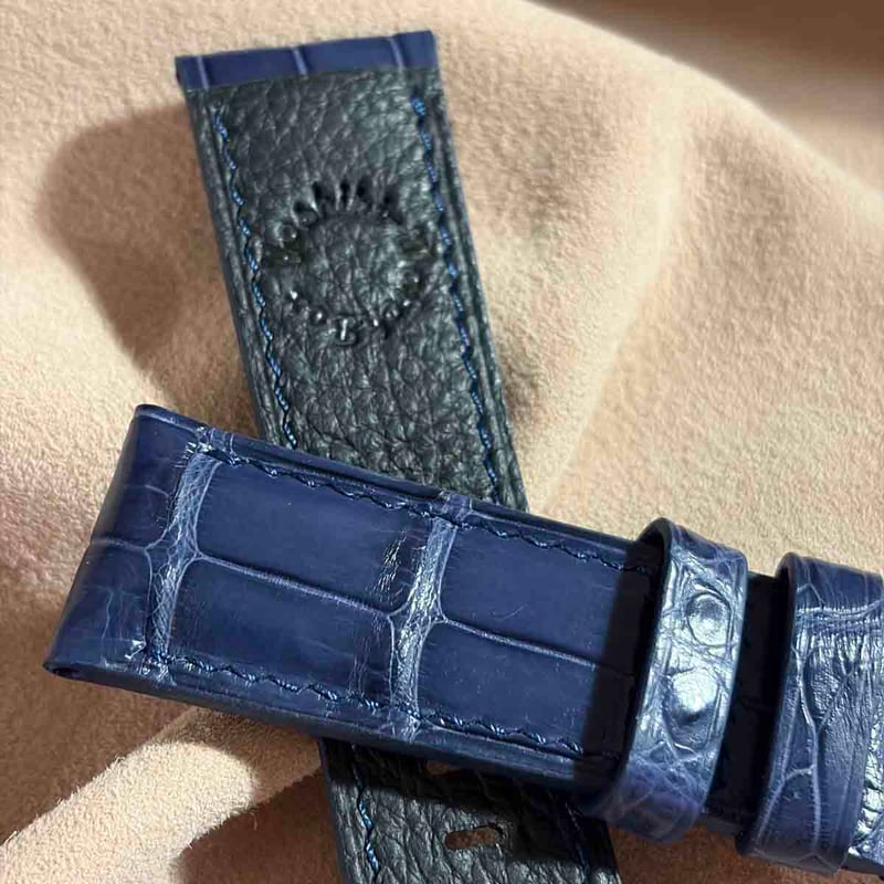 ② VACCARI　ヴァッカーリ　クロコダイル　クロコ　ベルト　ネイビー　紺色 ② VACCARI ヴァッカーリ クロコダイル クロコ ベルト ネイビー 紺色