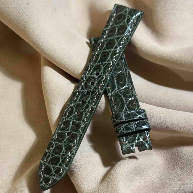 cro-1642 クロコダイル 腕時計ベルト アイボリ（グロス仕上） ラグ幅24 cro-1642 クロコダイル 腕時計ベルト アイボリ（グロス仕上