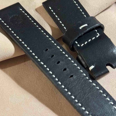 hor-186 ホーウィン ダービー ブラック  腕時計ベルト (ラグ24mm - バックル幅22mm)