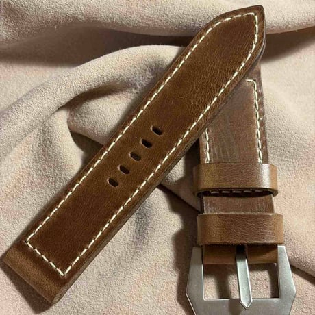 hor-271 サンプル品 HORWEEN クロムエクセルレザー / ナチュラル GPFバックル付属 腕時計ベルト (ラグ26mm - バックル幅26mm)