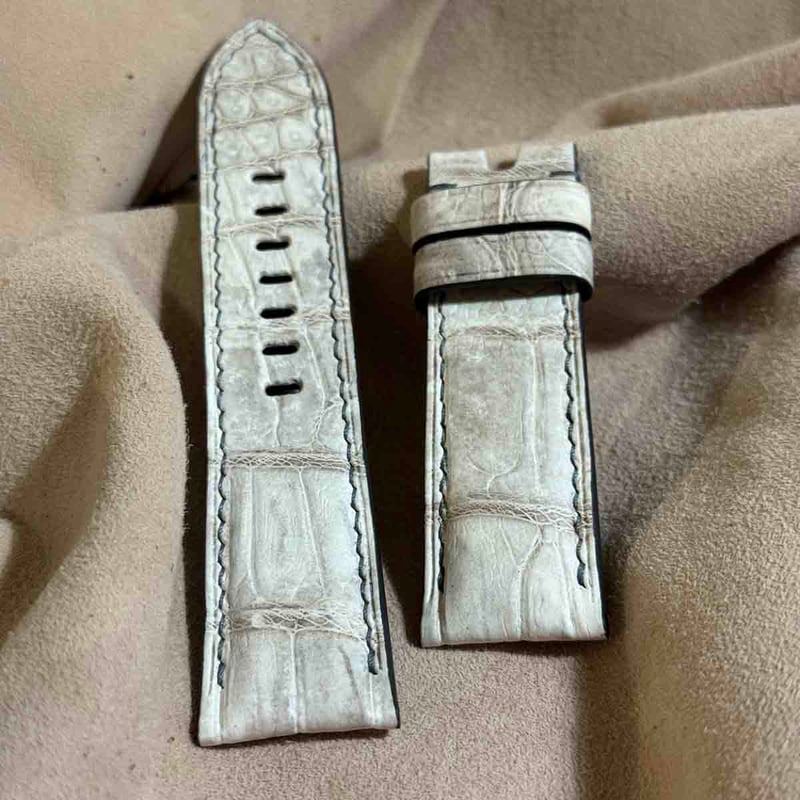 cro-1925 クロコダイル 腕時計 ベルト ヒマラヤクロコ (ラグ幅24
