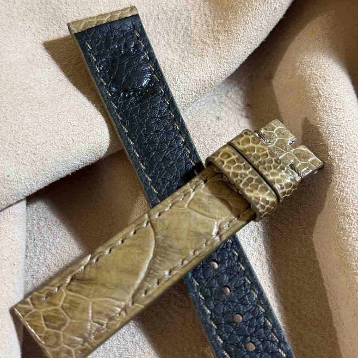 ost-436 オーストリッチ 腕時計ベルト グリーン ラグ幅19mm ost-444 オーストリッチレザー 腕時計ベルト モスグリーン (ラグ