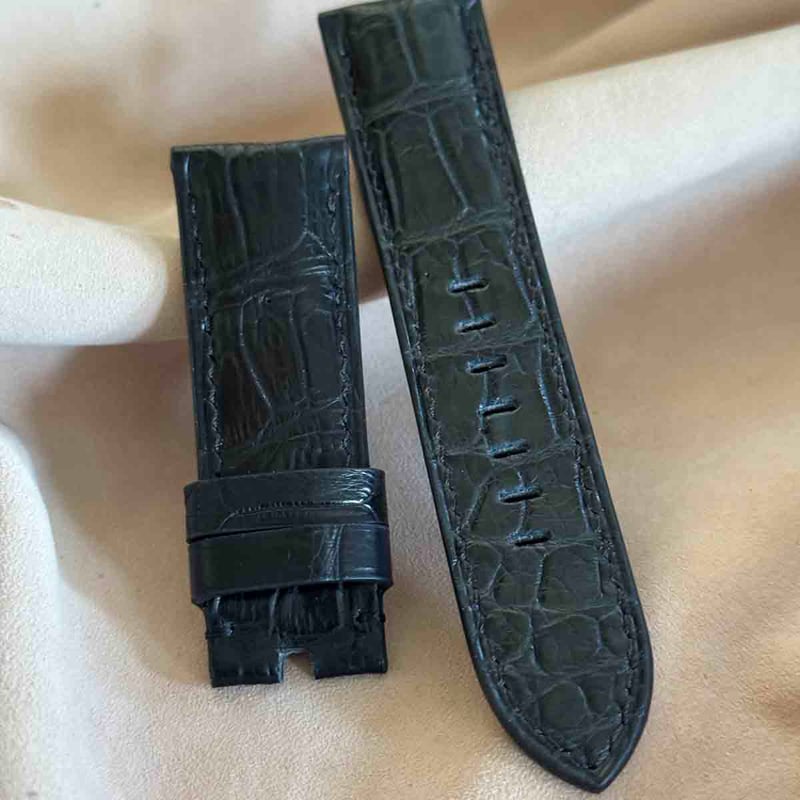 cro-1965 B級品 クロコダイル 腕時計 ベルト ブラック (ラグ幅24