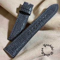 liz-331  リザード レザー 腕時計 ベルト グレー (ラグ幅21 mm - バックル幅21 mm)