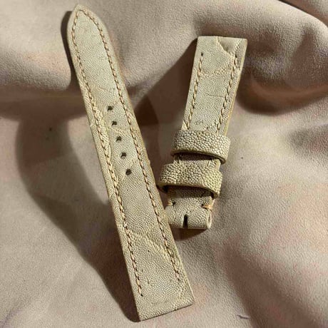 exh-76 タンニン鞣しエレファントレザー 腕時計ベルト  (ラグ幅18mm - バックル幅16mm)