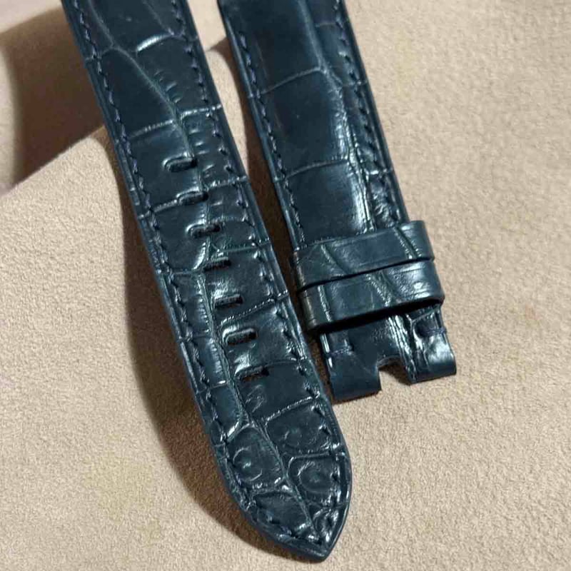 cro-1825 クロコダイル 腕時計ベルト ブルーグレー ラグ幅22mm cro-1825 クロコダイル レザー 腕時計 ベルト ブルーグレー (ラグ幅22