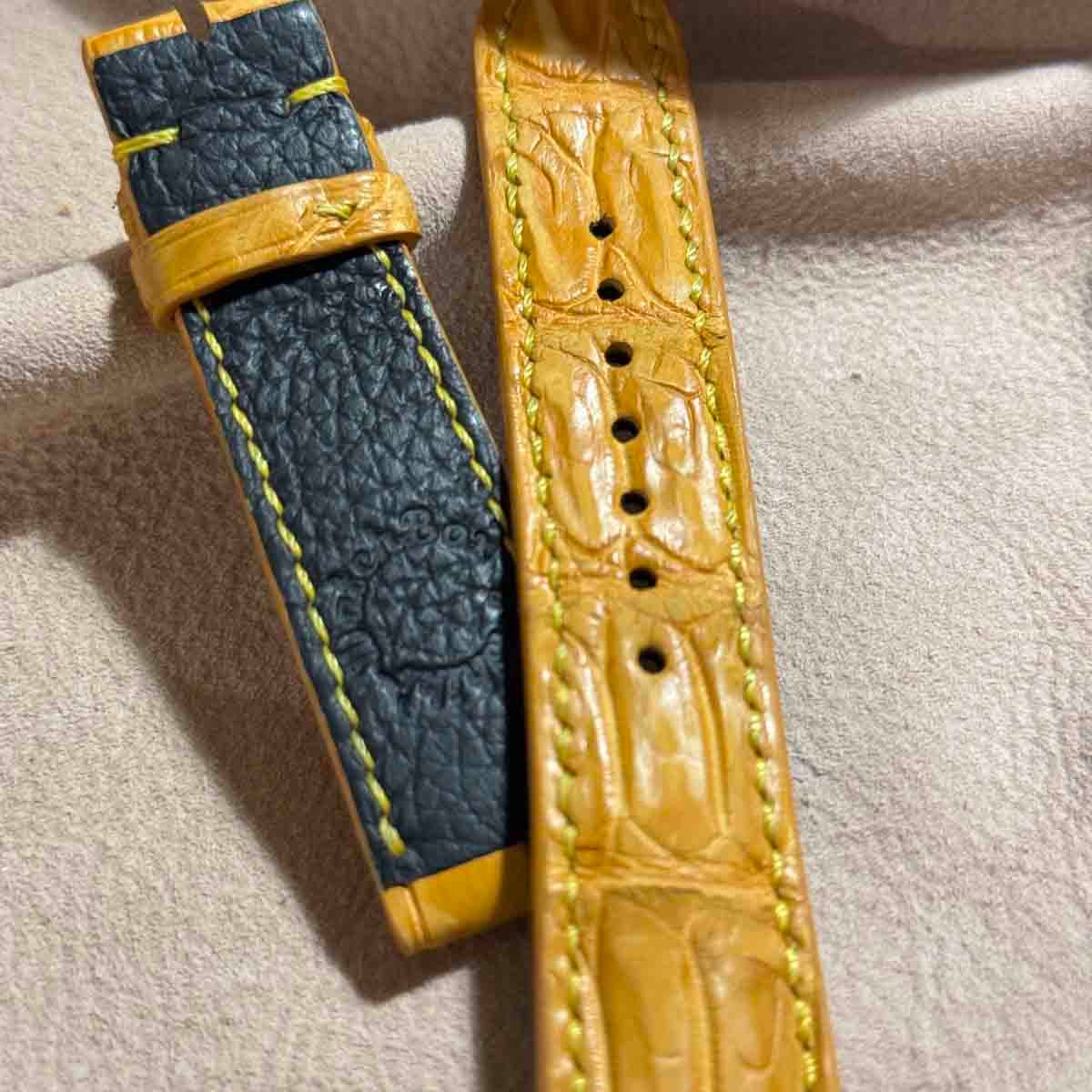 cro-1708 クロコダイル レザー 腕時計 ベルト ヌバックタンブラウン  