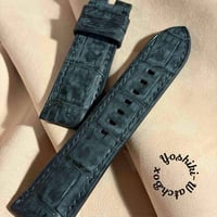 cro-2043 ヌバック クロコダイル  腕時計ベルト ブラック (ラグ幅26 mm - バックル幅22 mm)