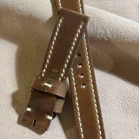 hor-223 HORWEEN クロムエクセルレザー ナチュラル 腕時計ベルト (ラグ19mm - バックル幅16mm)