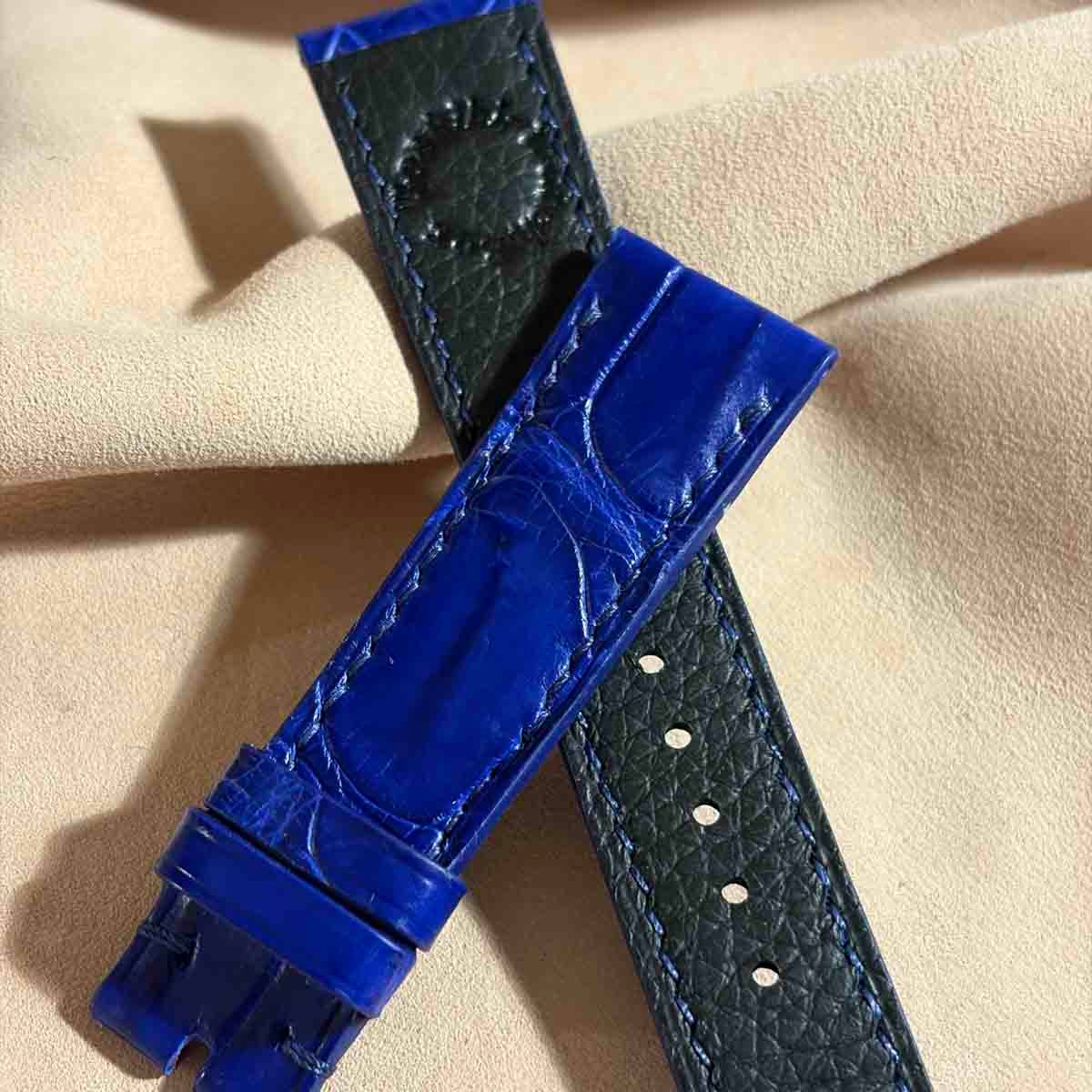 cro-1704 クイックバネ棒込みクロコダイル ライトブルー ラグ幅21mm cro-1986 クロコダイル 腕時計 ベルト コバルトブルー (ラグ幅21 mm -