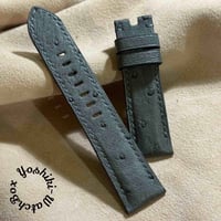 ost-415 オーストリッチレザー 腕時計ベルト グレー (ラグ幅22mm - バックル幅20mm)