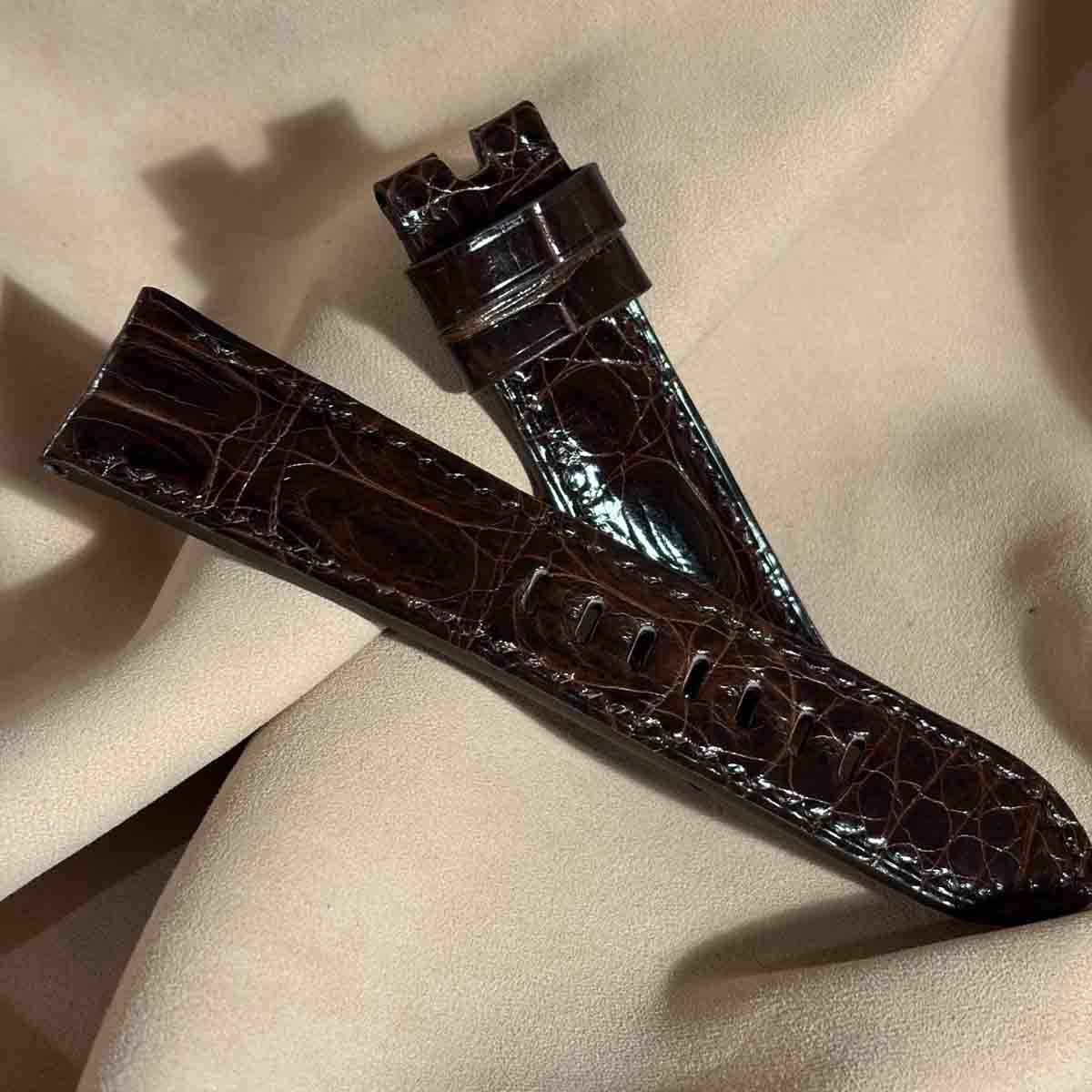 cro-1988 クロコダイル（グロス仕上） 腕時計 ベルト ダークブラウン