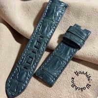 cro-2012 クロコダイル 腕時計ベルト ブルーグレー (ラグ幅22 mm