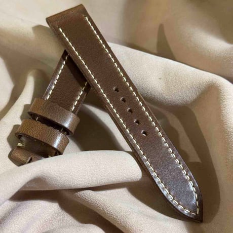 hor-224 HORWEEN クロムエクセルレザー ナチュラル 腕時計ベルト (ラグ21mm - バックル幅18mm)