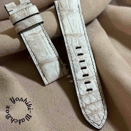 cro-1925  クロコダイル   腕時計 ベルト  ヒマラヤクロコ   (ラグ幅24 mm - バックル幅22 mm)