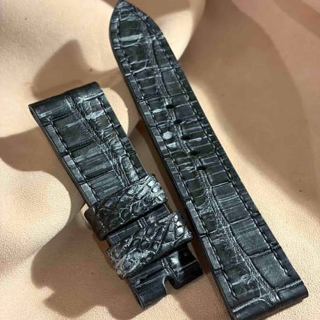 exh-68 ブライドルクロコダイル 腕時計ベルト  (ラグ幅24mm - バックル幅22mm)