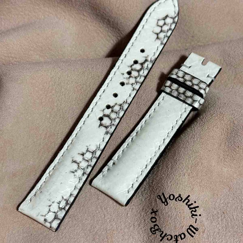 sna-125 ウミヘビ 腕時計ベルト ホワイト ラグ幅18 mm