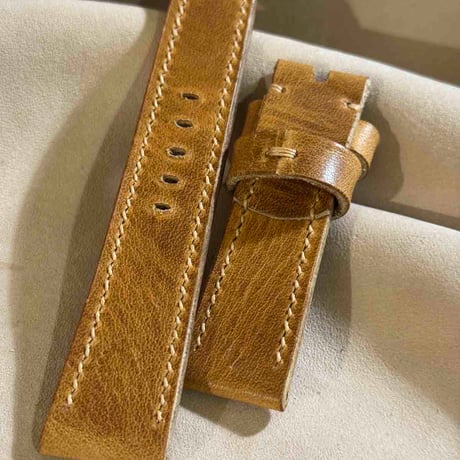 hor-225 HORWEEN ダービー ナチュラル 腕時計ベルト (ラグ22mm - バックル幅20mm)