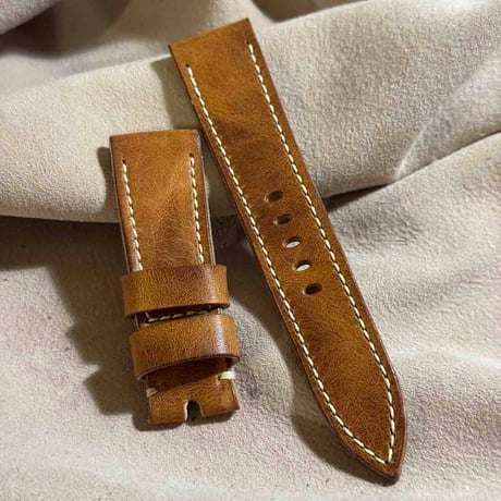 hor-214 HORWEEN ダービー ナチュラル 腕時計ベルト (ラグ22mm - バックル幅20mm)