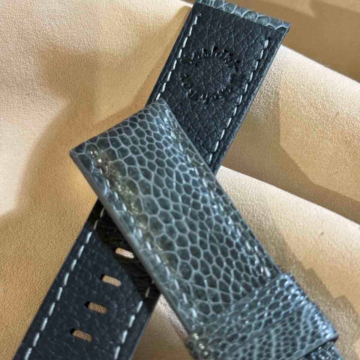 ost-359 オーストリッチ 腕時計ベルト グレー ラグ幅24mm ost-359 オーストリッチ 腕時計ベルト グレー ラグ幅24mm ost