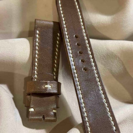 hor-224 HORWEEN クロムエクセルレザー ナチュラル 腕時計ベルト (ラグ21mm - バックル幅18mm)