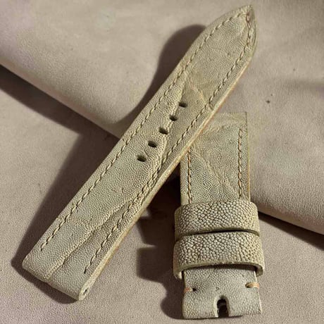 exh-72 タンニン鞣しエレファントレザー 腕時計ベルト  (ラグ幅24mm - バックル幅22mm)