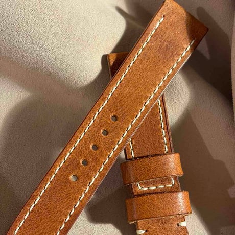 hor-245 HORWEEN ダービー / イングリッシュタン 腕時計ベルト (ラグ20mm - バックル幅18mm)