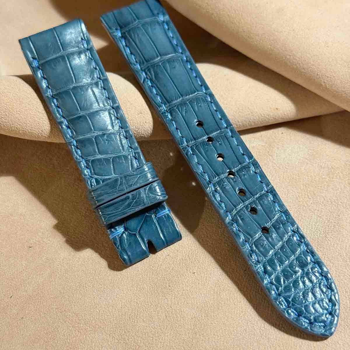 cro-1765 クロコダイル 腕時計ベルトグレー ラグ幅21mm cro-1765