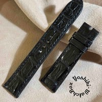 cro-1804 クロコダイル レザー 腕時計 ベルト ブルーグレー (ラグ幅20