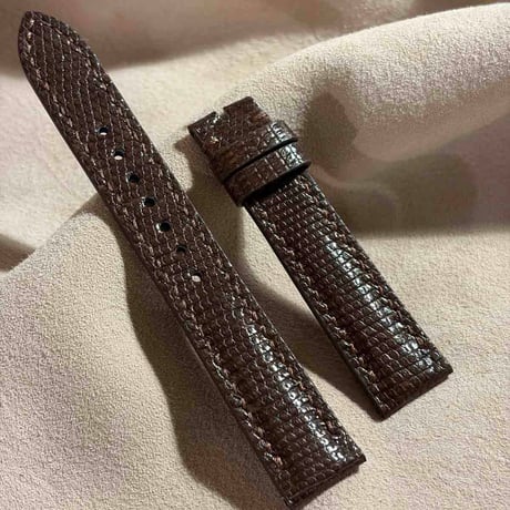 liz-379  B級品　リザード レザー 腕時計 ベルト ブラウン (ラグ幅18 mm - バックル幅16 mm)