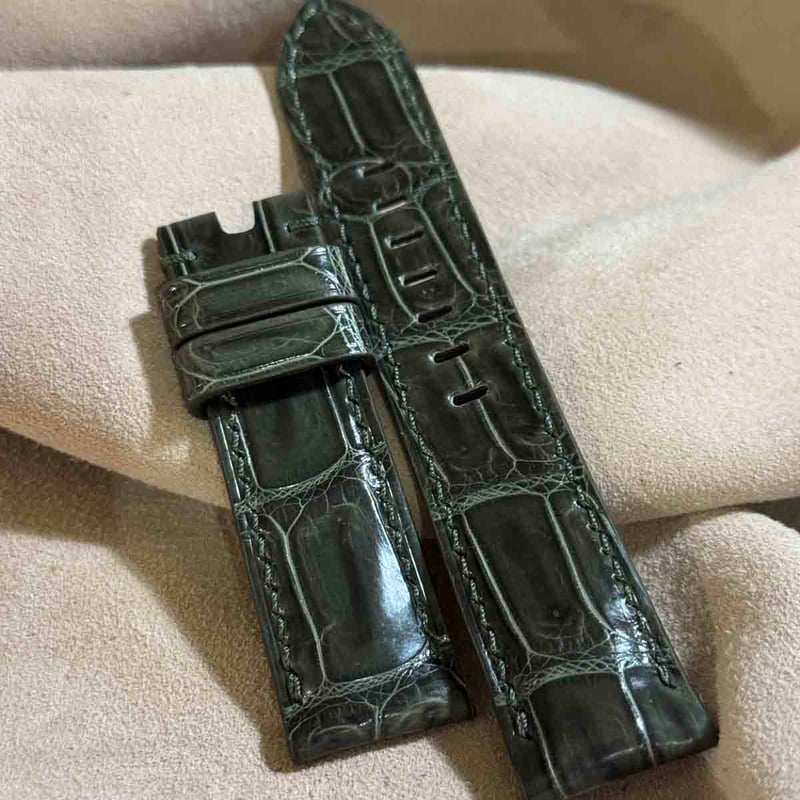cro-1924 クロコダイル 腕時計 ベルト ショート グロス仕上げ