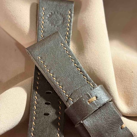 hor-239 HORWEEN バイソングレー 腕時計ベルト (ラグ22mm - バックル幅20mm)