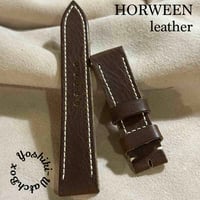 hor-219 HORWEEN ダービー ブラウン 腕時計ベルト (ラグ21mm - バックル幅18mm)