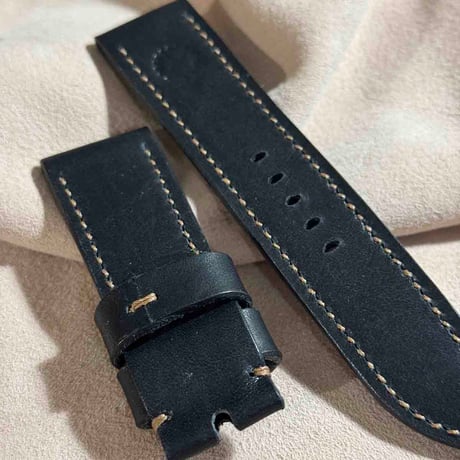 hor-187 ホーウィン ダービー ブラック  腕時計ベルト (ラグ24mm - バックル幅22mm)