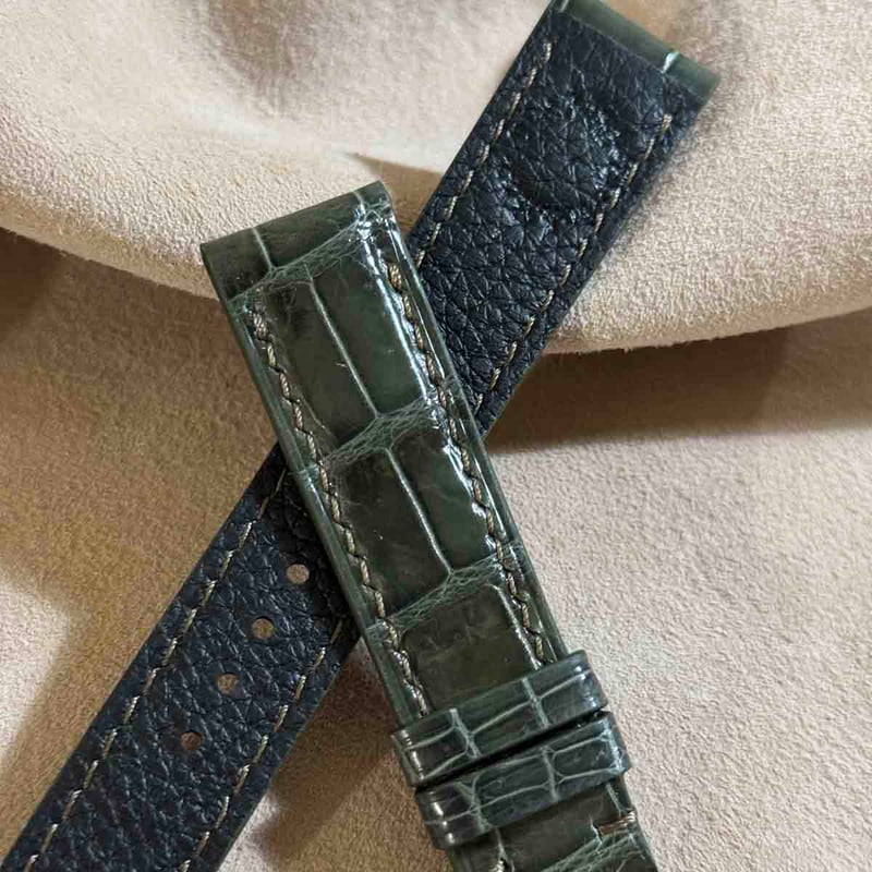 cro-1955 クロコダイル 腕時計 ベルト オリーブ (ラグ幅20 mm