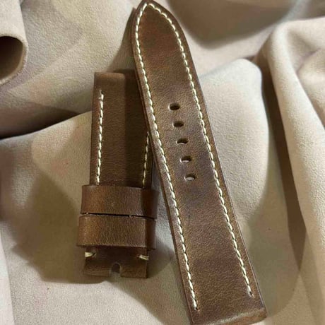 hor-222 HORWEEN クロムエクセルレザー ナチュラル 腕時計ベルト (ラグ24mm - バックル幅22mm)