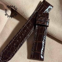 cro-1932 クロコダイル 腕時計ベルトグロス仕上げオリーブ ラグ幅20mm cro-1932 クロコダイル 腕時計 ベルト グロス仕上げオリーブ (ラグ幅20
