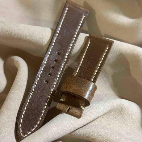 hor-224 HORWEEN クロムエクセルレザー ナチュラル 腕時計ベルト (ラグ21mm - バックル幅18mm)