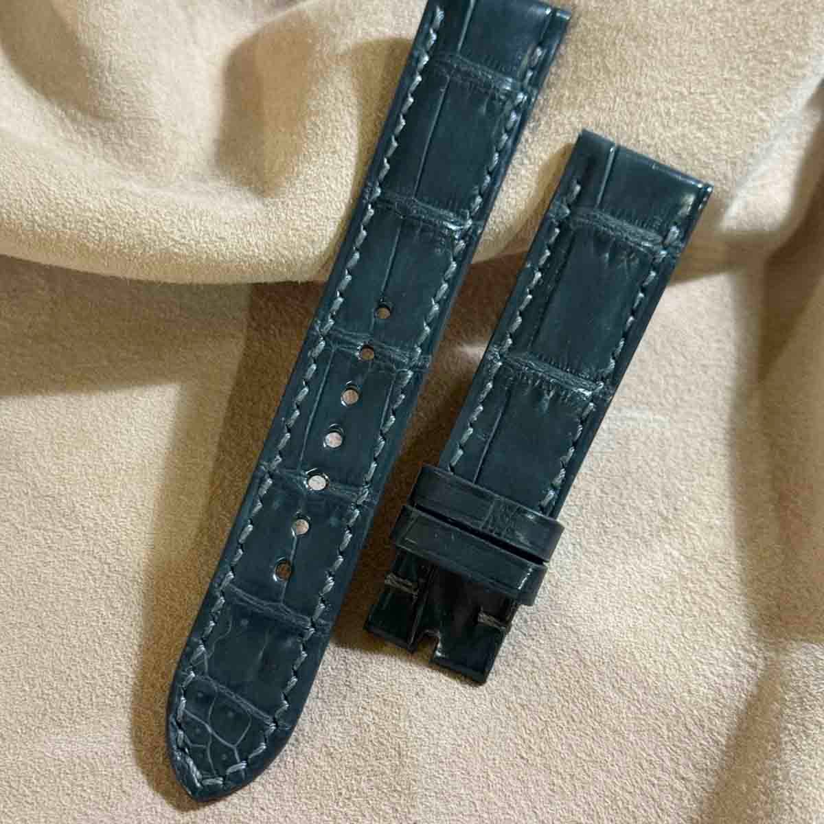 cro-1866 クロコダイル 腕時計ベルトダークグレー ラグ幅20mm cro-1866 クロコダイル 腕時計ベルトダークグレー ラグ幅20mm cro-1570