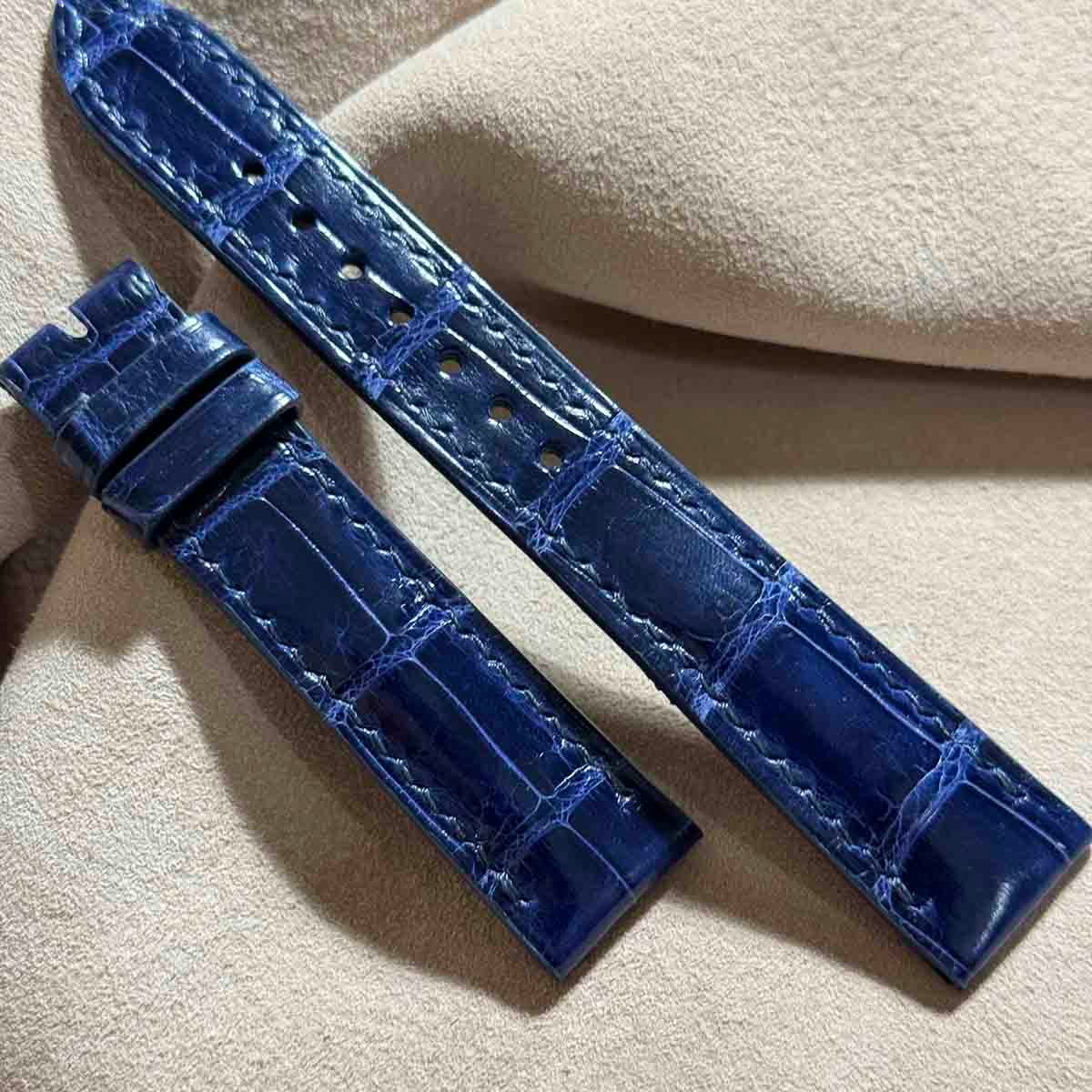 cro-1803 クロコダイル 腕時計ベルト ライトブルー ラグ幅22mm cro-1521 クロコダイル レザー 腕時計 ベルト ネイビー (ラグ幅